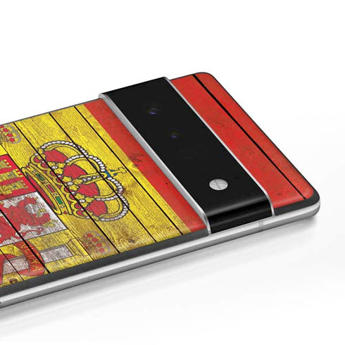 Spain Flag Dark Wood Google Pixel 6 Skin